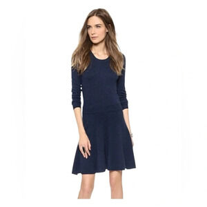 Joie Talissa Cashmere Wool Fit & Flare Navy Dress Small